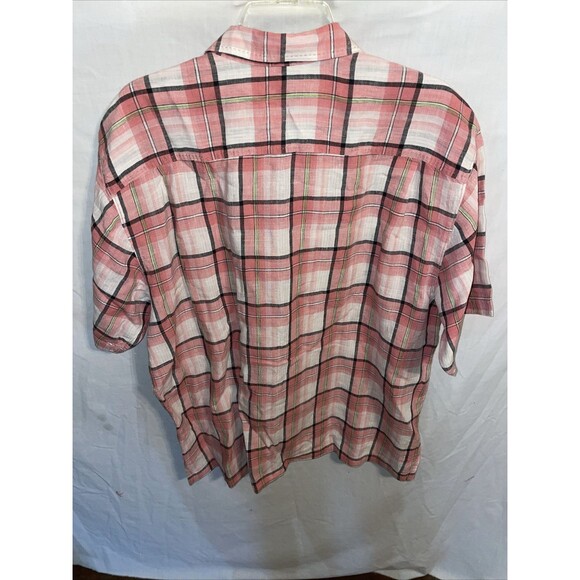 Tommy Bahama Men’s Casual Shirt Size XL Pink Plaid 100% Linen Beach Cruise - Picture 8 of 12
